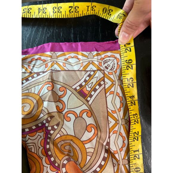 Fraas Silky Square Scarf- Headscarf, neckscarf, purse tie- bright orange pink - Picture 4 of 7